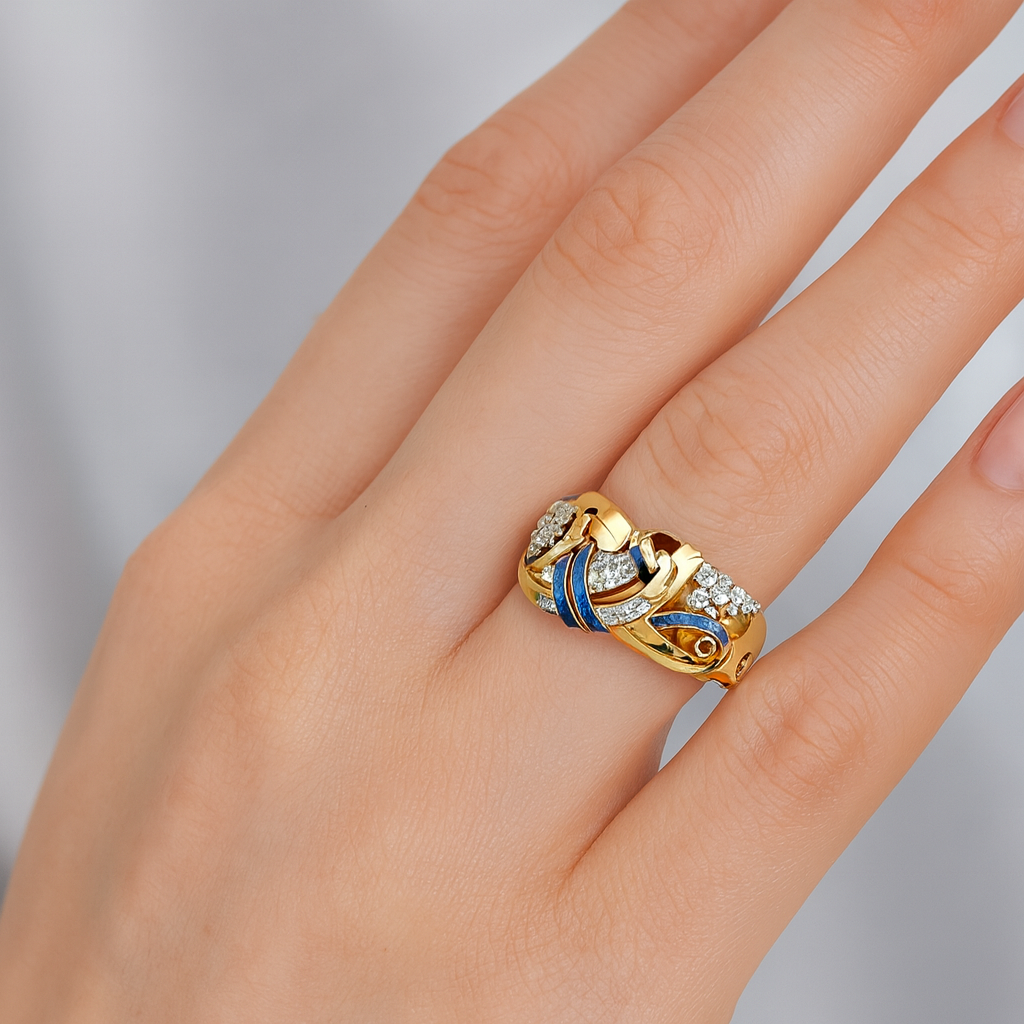 マリー - ヴィンテージリング ゴールドジルコニア付き