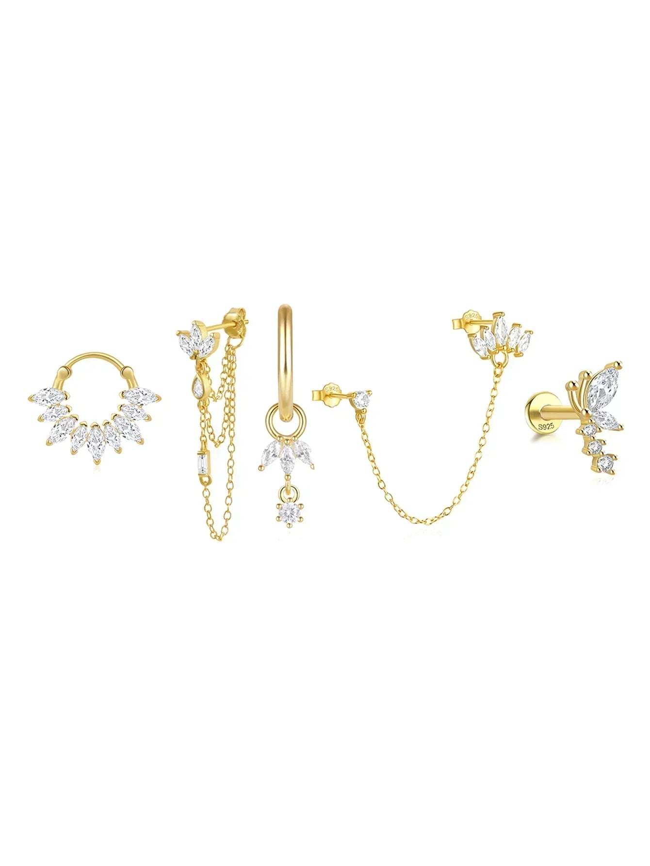 ダニエラ – 流れる形の柔らかいゴールドイヤリング