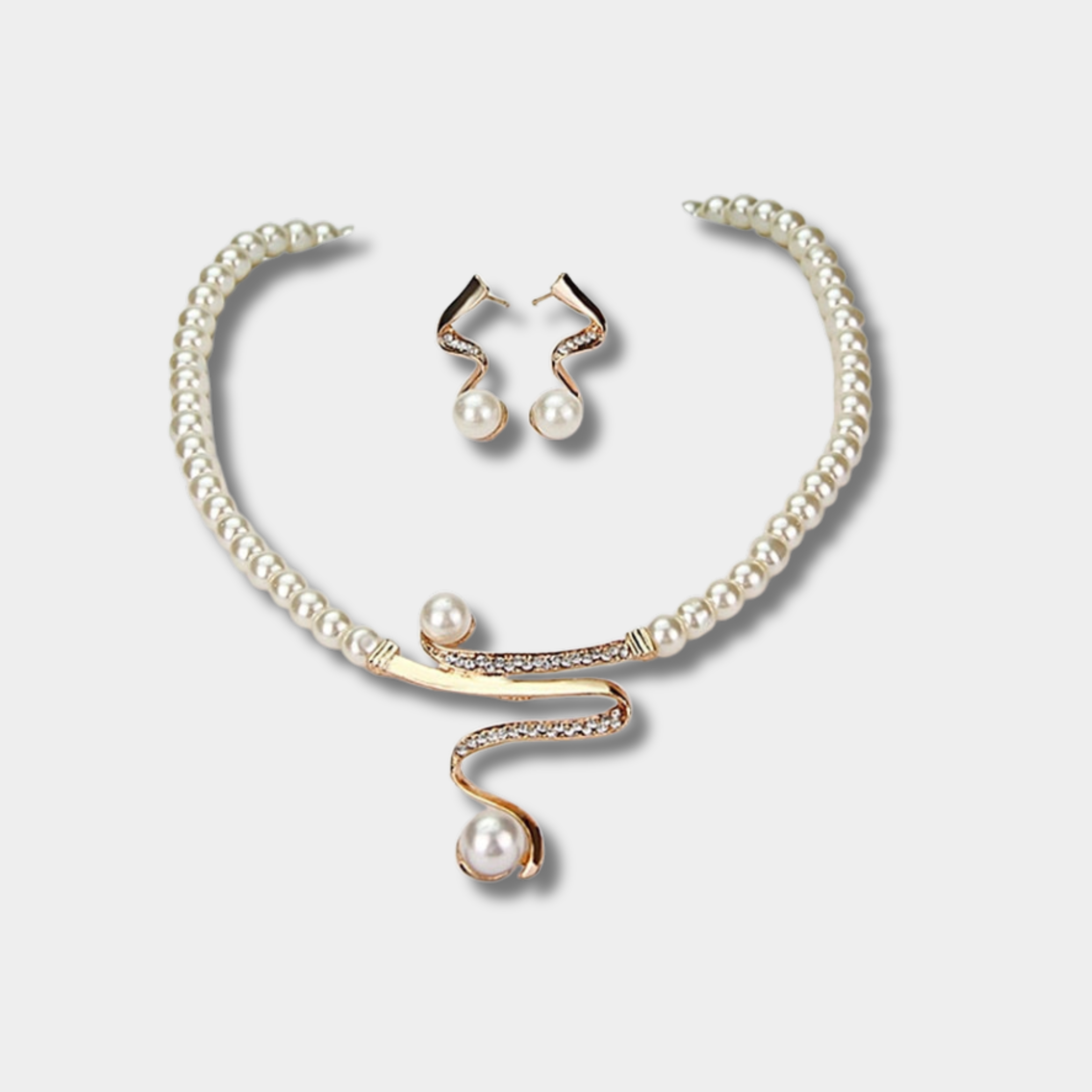 ファビエンヌ - パールネックレス + イヤリングセット