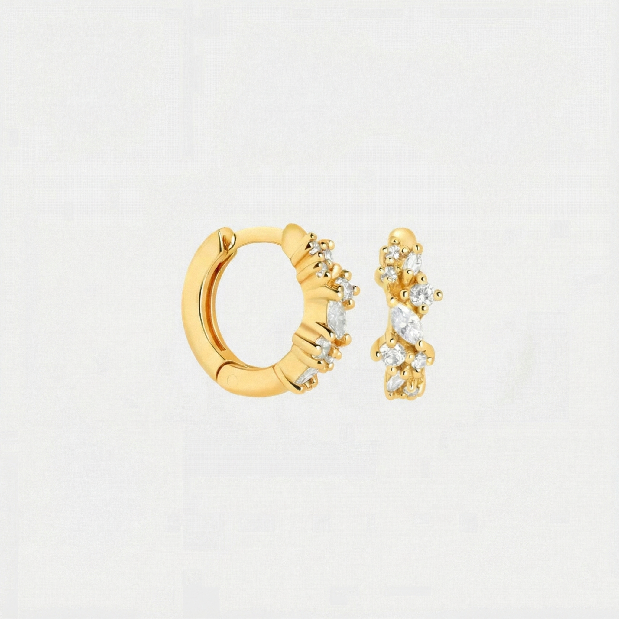 クリスタルクラスターイヤリング