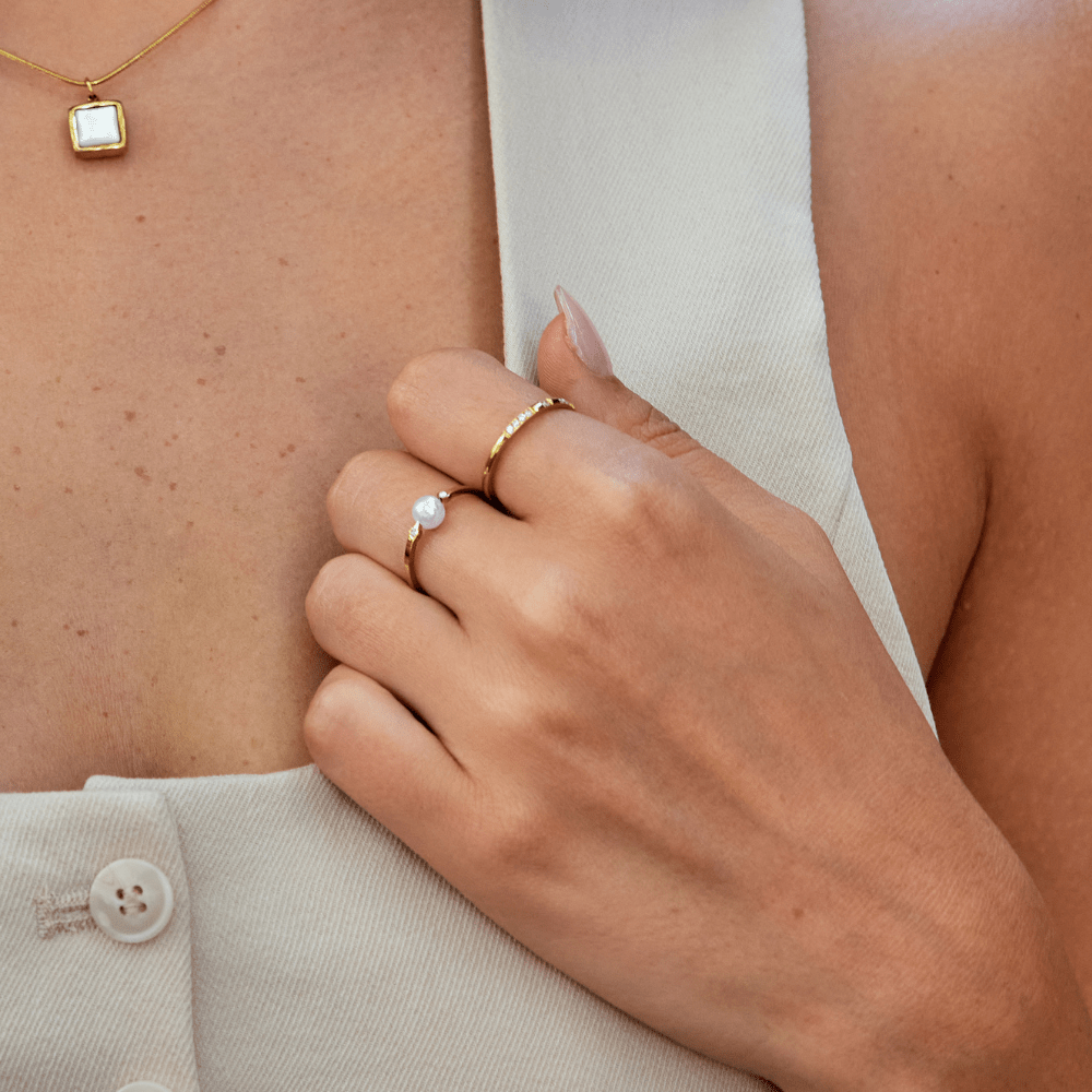 淡水パールのリング