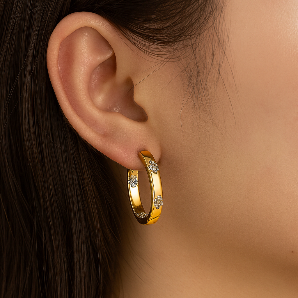 オーレリア - ヴィンテージゴールドフラワーピアス