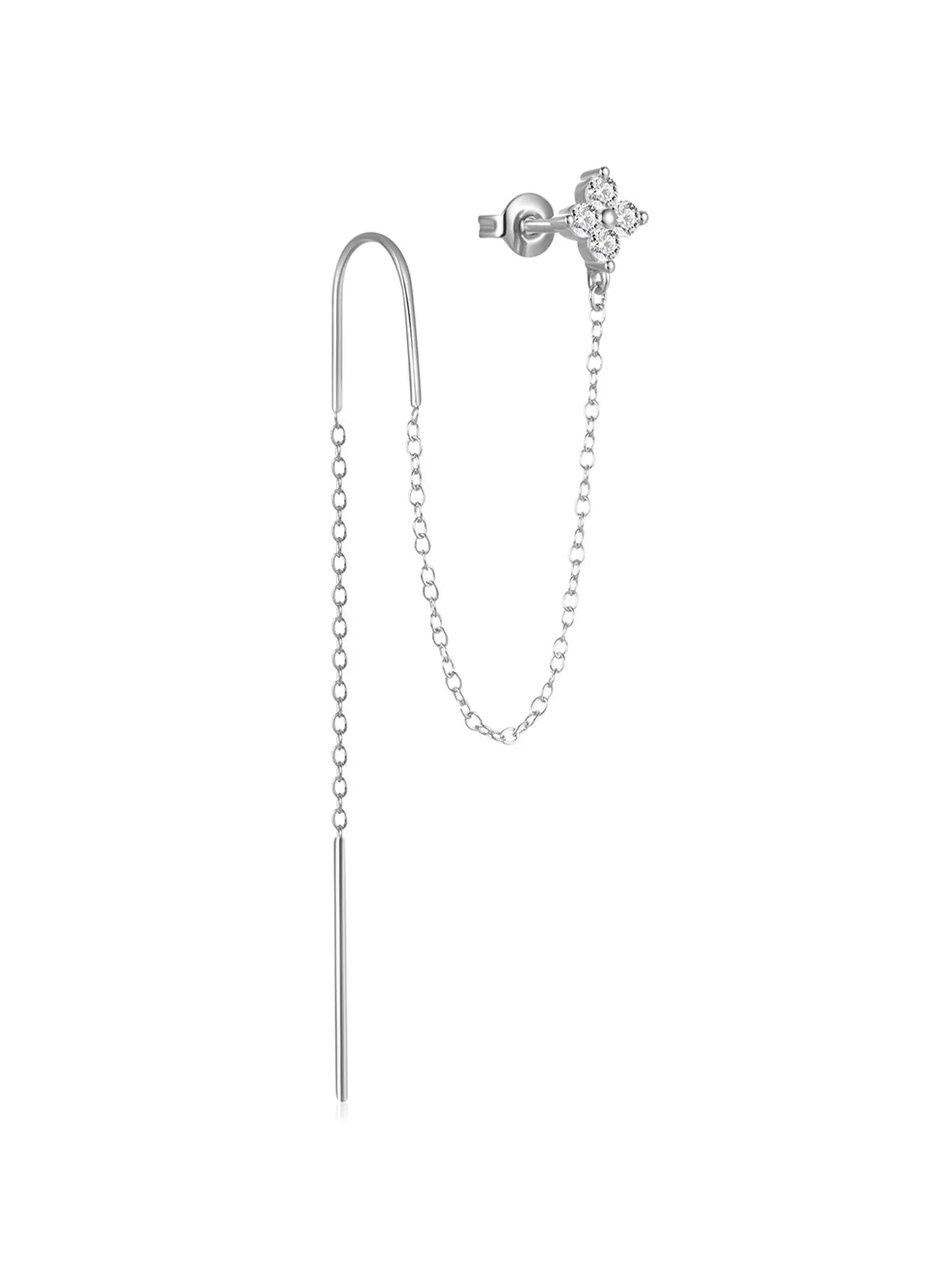 クラリッサ – 繊細な四角形のゴールドのイヤリング。