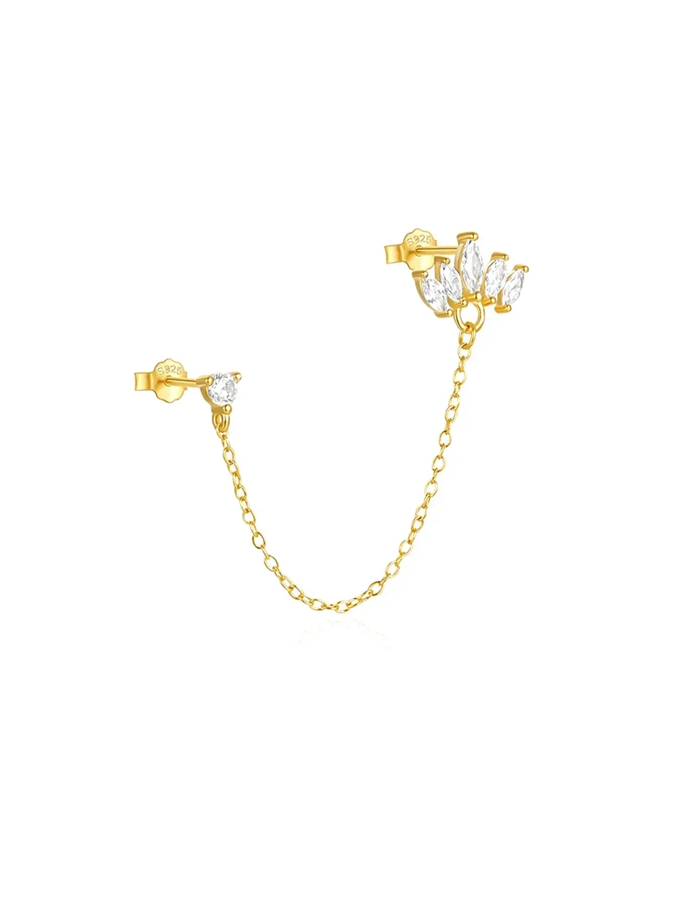 ダニエラ – 流れる形の柔らかいゴールドイヤリング