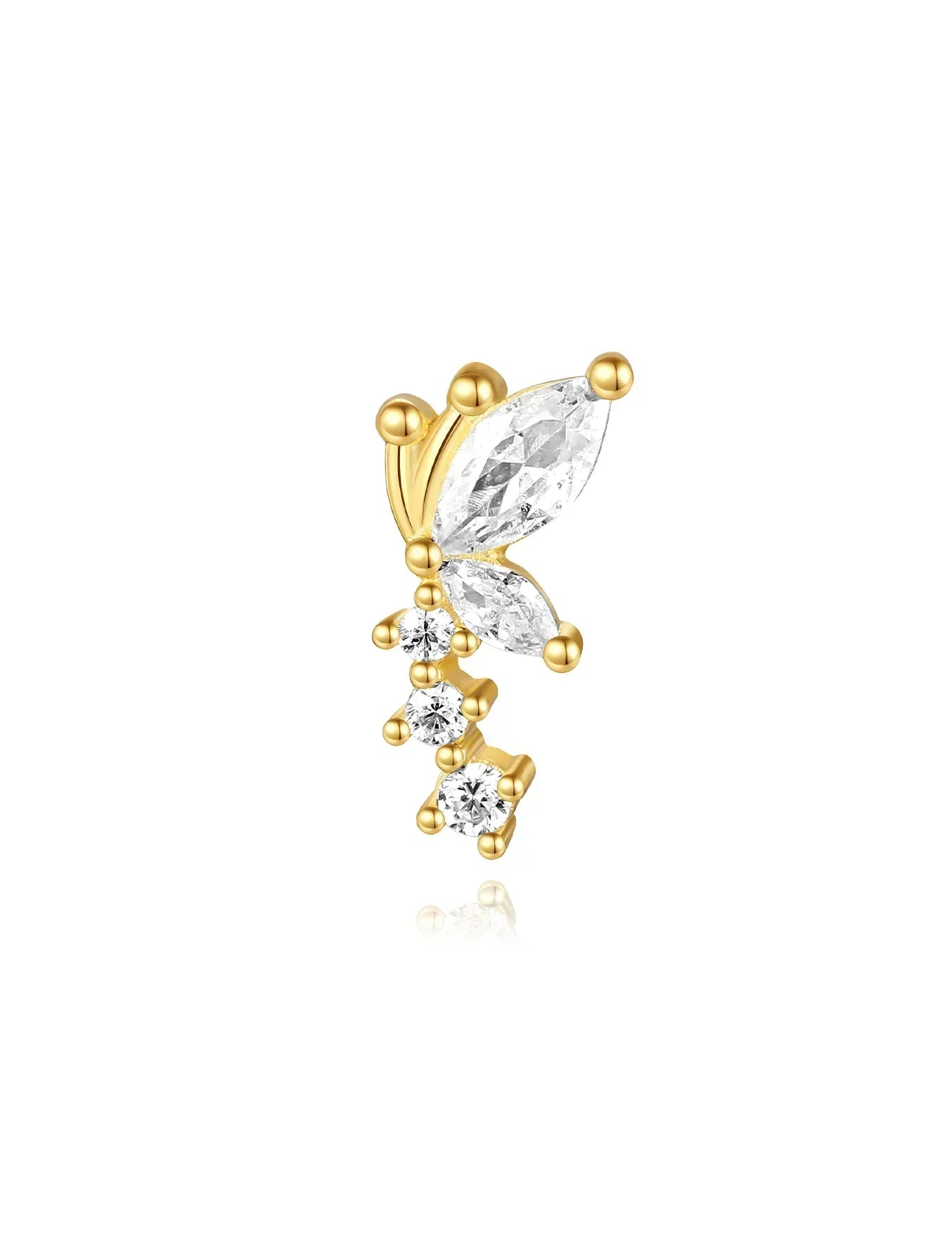 エヴァ・マリー – 流れる形の繊細なゴールドのイヤリング。