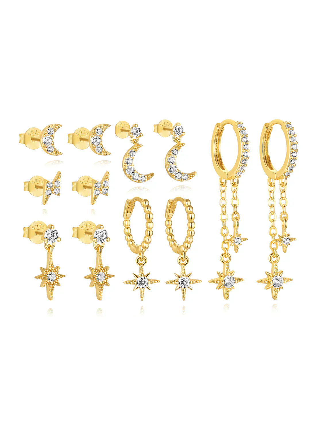 パヴリーナ – モダンなデザインのデリケートなゴールドのイヤリング。