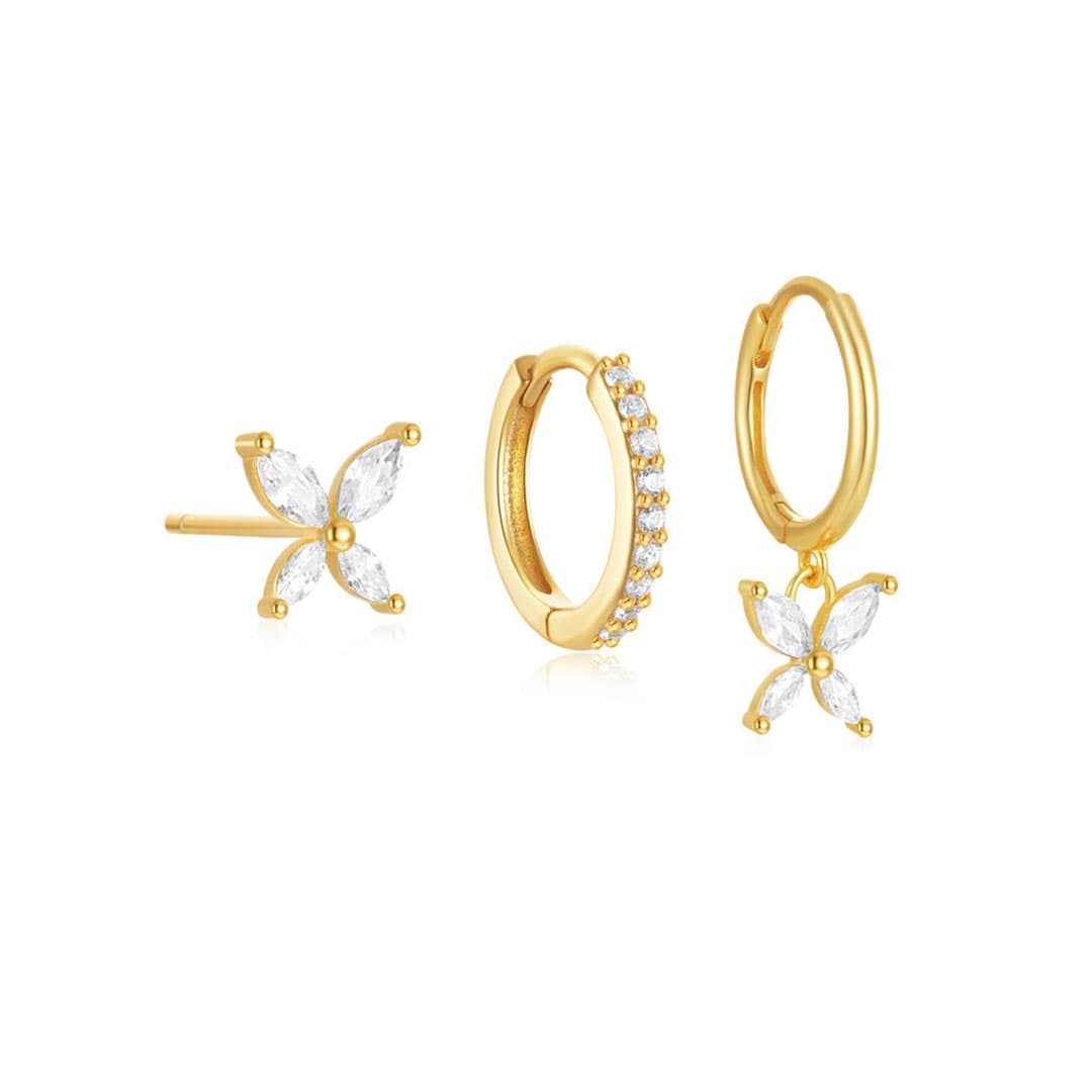 パトリシア – 繊細な構造のゴールドのイヤリング。