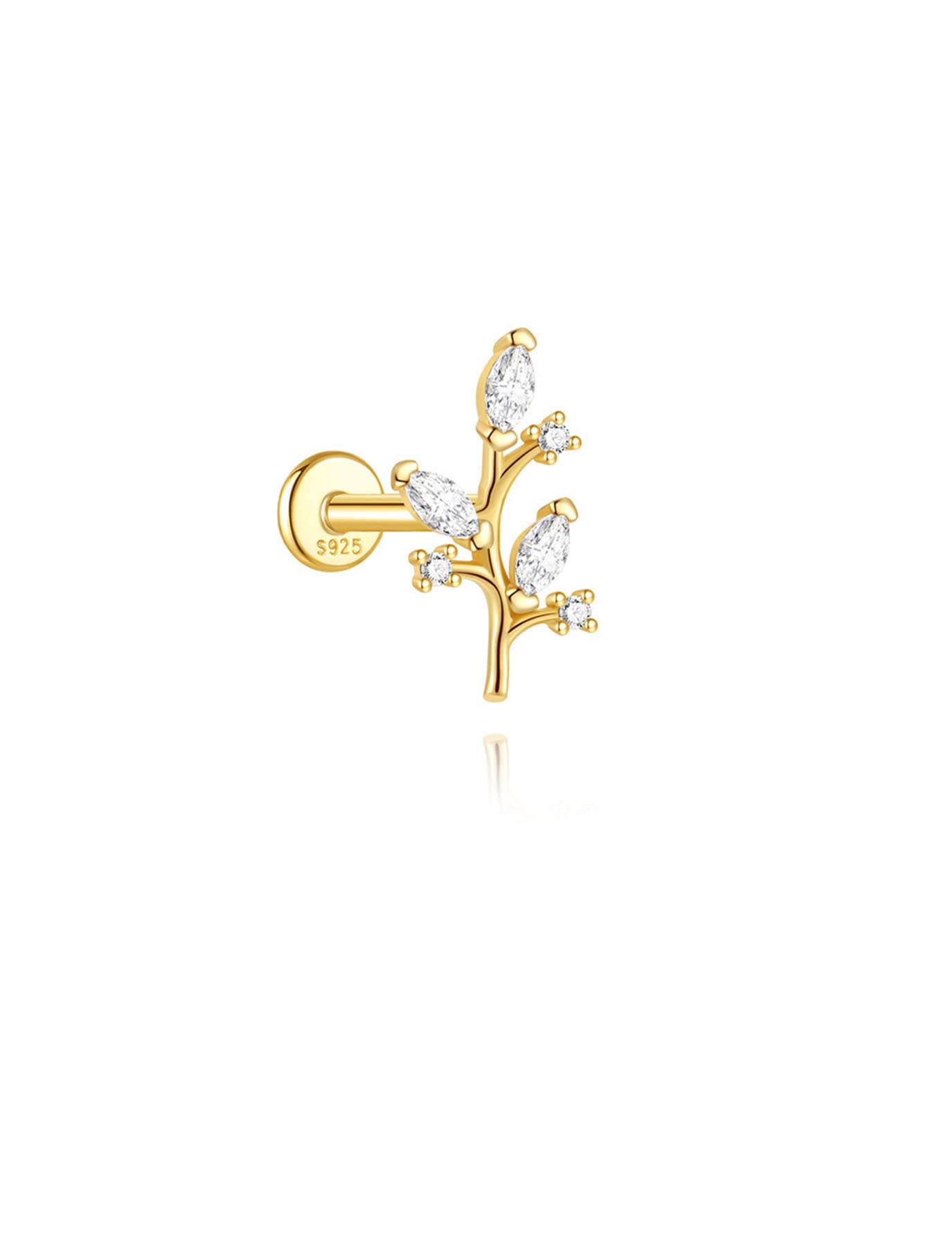 エリサ – 幾何学的アクセントのゴールドイヤリング