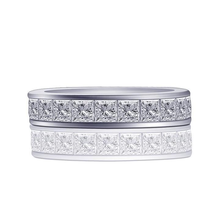 マレン – スリムバンドのシルバーカラークリスタルリング