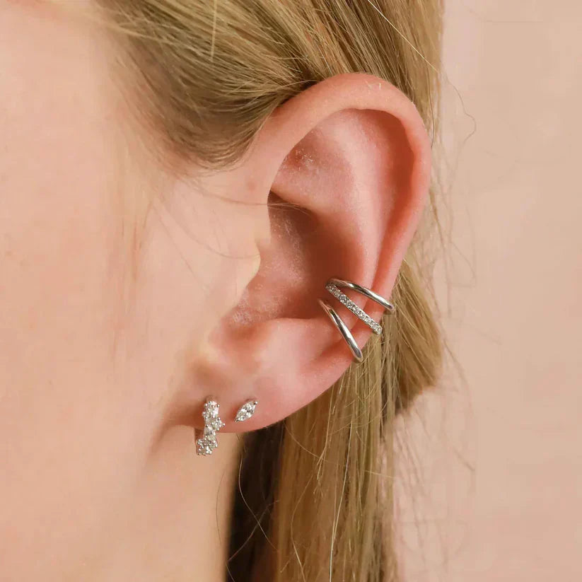 クリスタルクラスターイヤリング