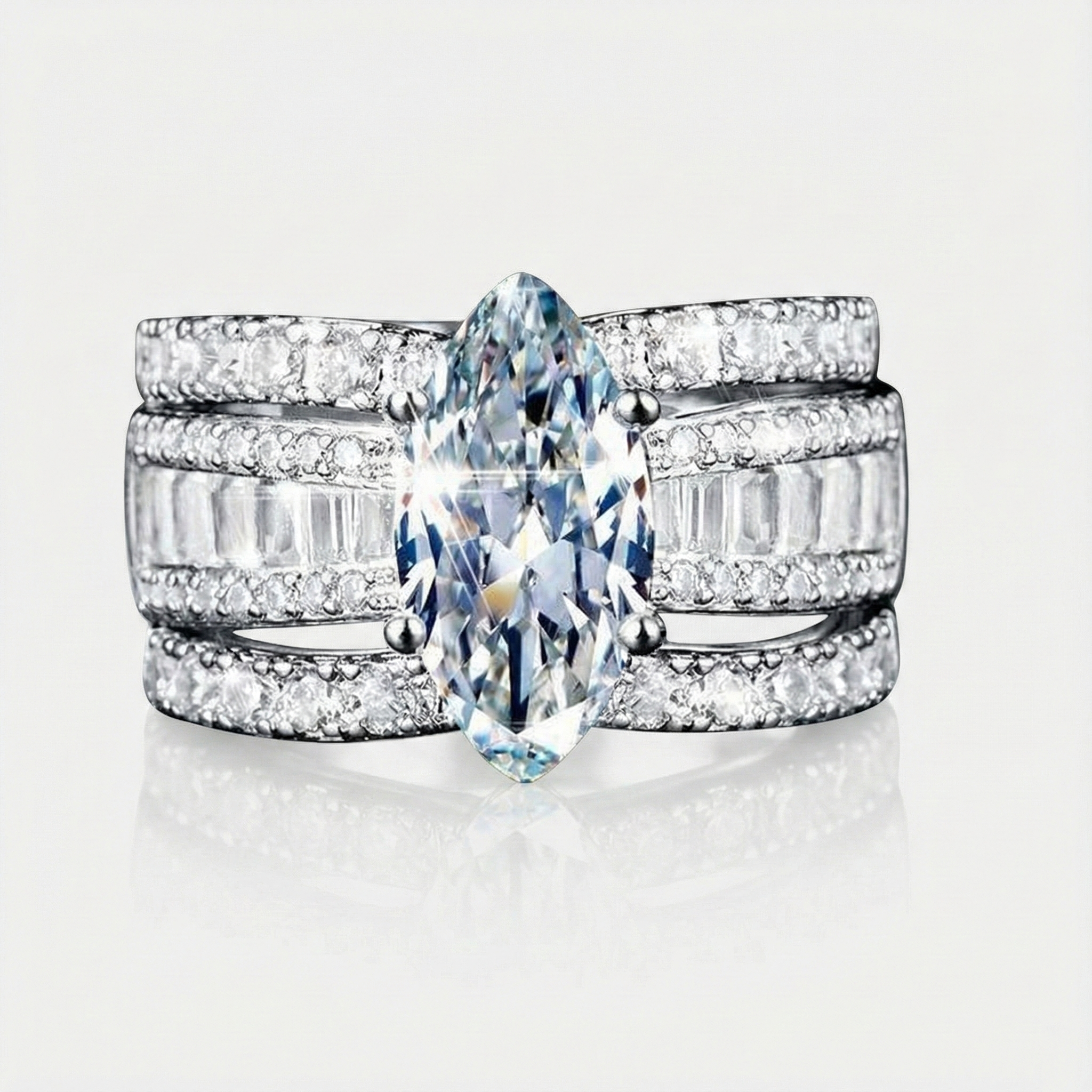 ヴェレナ – クリスタルとゴールドのアクセントが施されたリングセット